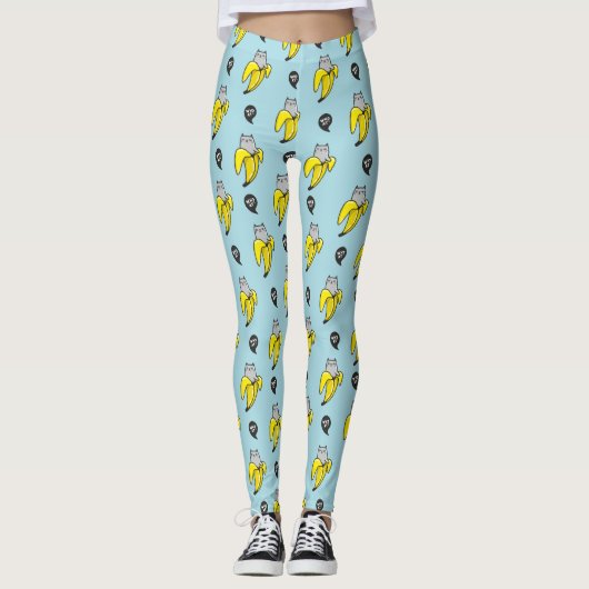 Katze in Banane Leggings (Vorderseite)