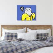 Katze in Banane Leinwanddruck (Insitu (Schlafzimmer))