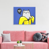 Katze in Banane Leinwanddruck (Insitu (Wohnzimmer))