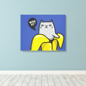 Katze in Banane Leinwanddruck (Insitu (Holzboden))