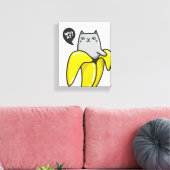 Katze in Banane Leinwanddruck (Insitu (Wohnzimmer))