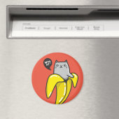 Katze in Banane Magnet (In Situ (Geschirrspüler))