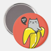 Katze in Banane Magnet (Vorderseite/Rückseite)