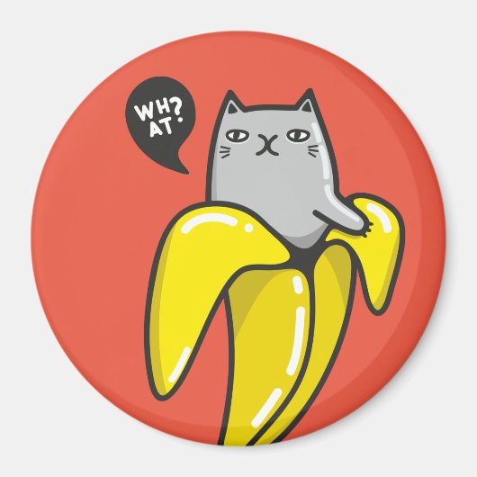 Katze in Banane Magnet (Vorne)
