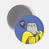 Katze in Banane Magnet (Vorderseite/Rückseite)