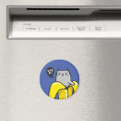 Katze in Banane Magnet (In Situ (Geschirrspüler))