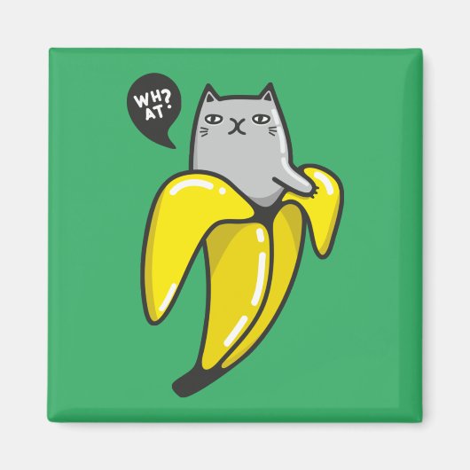 Katze in Banane Magnet (Vorne)