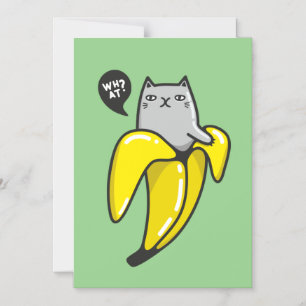 Katze in Banane Magneteinladung