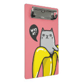 Katze in Banane Mini Klemmbrett (Schrägansicht)