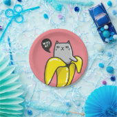 Katze in Banane Pappteller (Party)