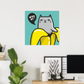 Katze in Banane Poster (Heimbüro)