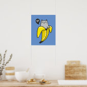 Katze in Banane Poster (Küche)