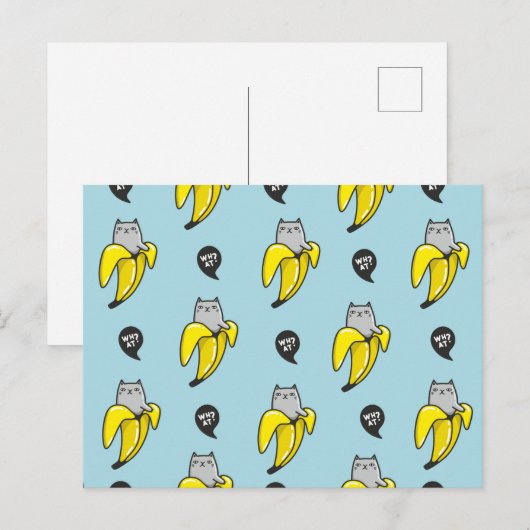 Katze in Banane Postkarte (Vorne/Hinten)