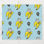 Katze in Banane Schaumweinetikett (Einzelnes Label)