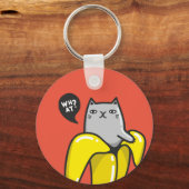 Katze in Banane Schlüsselanhänger (Vorderseite)