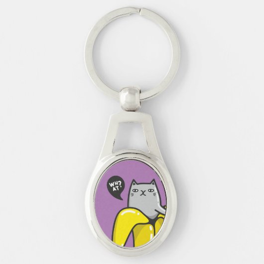 Katze in Banane Schlüsselanhänger (Vorderseite)