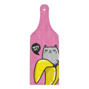 Katze in Banane Schneidebrett