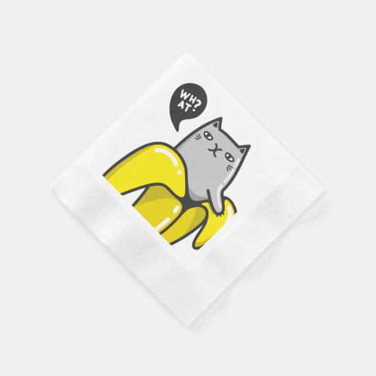 Katze in Banane Serviette (Ecke)