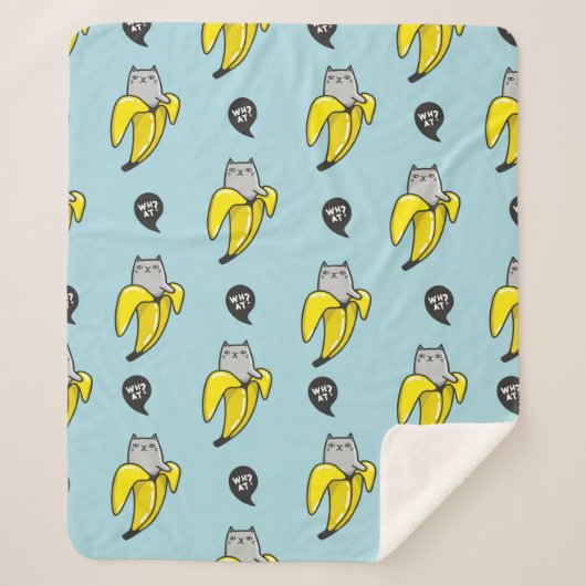 Katze in Banane Sherpadecke (Vorderseite)