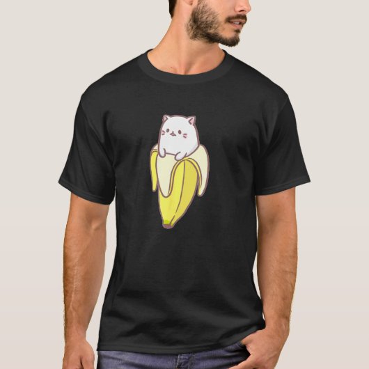Katze in Banane T-Shirt (Vorderseite)