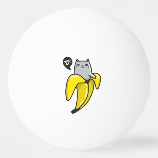 Katze in Banane Tischtennisball (Rückseite)