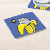 Katze in Banane Untersetzer (angewinkelt)