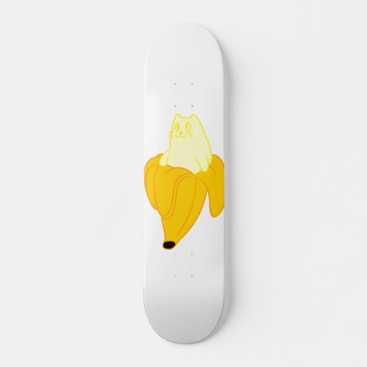 Katze in Banane - Wählen Sie die Hintergrundfarbe Skateboard (Vorne)
