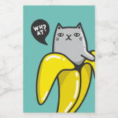 Katze in Banane Weinetikett (Einzelnes Label)