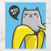 Katze in Banane Weinetikett (Einzelnes Label)