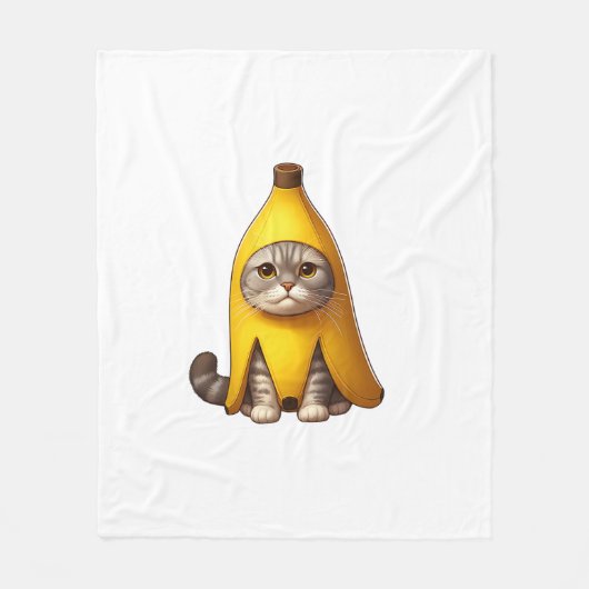 Katze in Bananenkostüm Fleecedecke (Vorderseite)