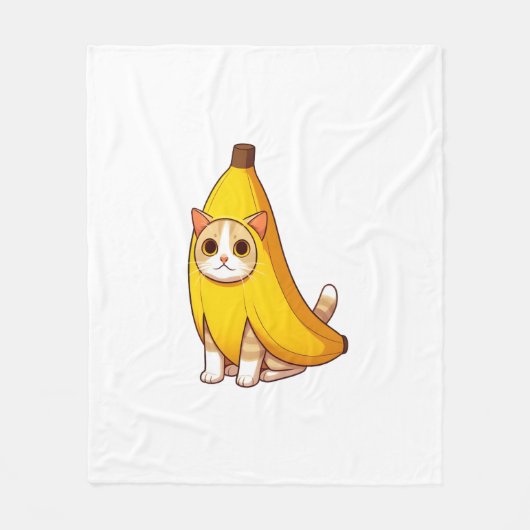 Katze in Bananenkostüm Fleecedecke (Vorderseite)