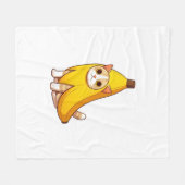 Katze in Bananenkostüm Fleecedecke (Vorderseite (Horizontal))