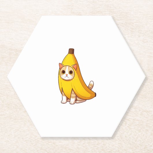 Katze in Bananenkostüm Untersetzer (Vorderseite)