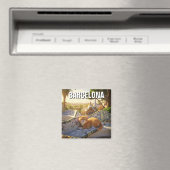 Katze in Barcelona Spanien Park Güell Travel Magnet (In Situ (Geschirrspüler))