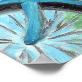 Katze in Basket Folk Art Niedlich Einzigartiges Ma Poster (Ecke)