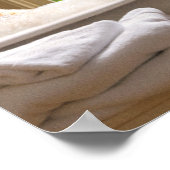 Katze in Blase im Bad Poster (Ecke)