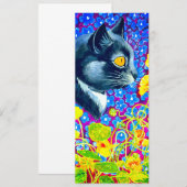 Katze in Blume Einladung (Vorne/Hinten)