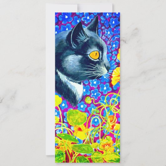 Katze in Blume Einladung (Vorderseite)