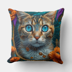 Katze in Blume Kissen