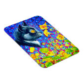 Katze in Blume Magnet (Rechte Seite)