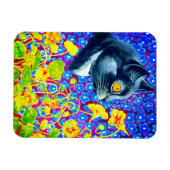Katze in Blume Magnet (Horizontal)