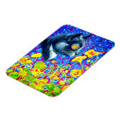 Katze in Blume Magnet (Linke Seite)