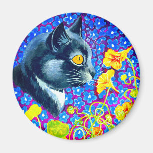 Katze in Blume Magnet