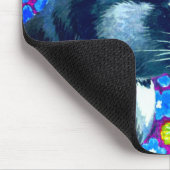 Katze in Blume Mousepad (Ecke)