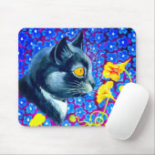 Katze in Blume Mousepad (Mit Mouse)