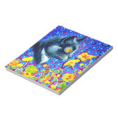 Katze in Blume Notizblock (Rotiert)