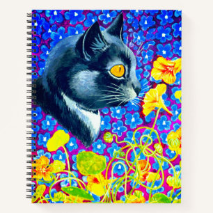 Katze in Blume Notizblock