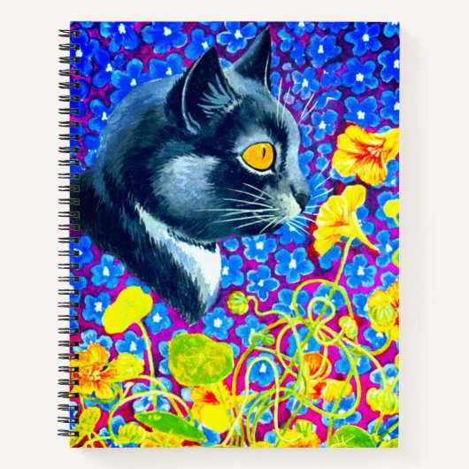 Katze in Blume Notizblock (Vorderseite)