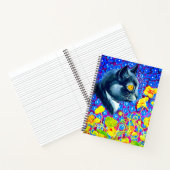 Katze in Blume Notizblock (Innenseite)