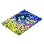 Katze in Blume Notizblock (Linke Seite)